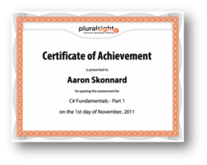 Pluralsight Certificate